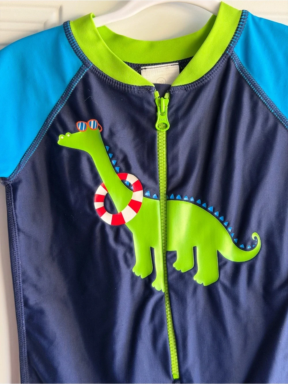 Hanna Andersson Dino Short Sleeve One-Piece Swimsuit size 6-12m